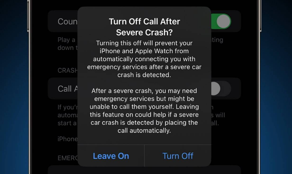 包头苹果14维修分享 iPhone 14 和 Apple Watch 上关闭崩溃检测 