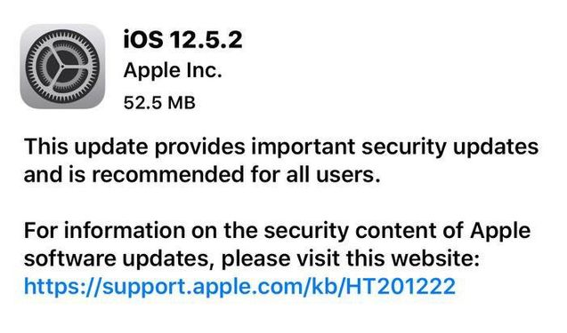 包头苹果手机维修分享iOS12.5.2发布，建议所有老苹果用户安装 